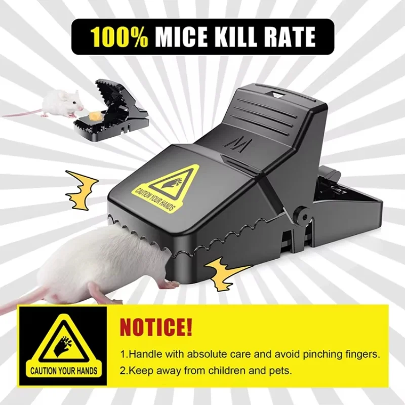 Heavy Duty Plastic Mouse Trap (Reusable) – High Sensitivity Snap Rat Catcher & Safe Rodent Control Trap