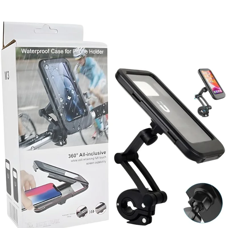 Waterproof Bike Phone Holder 360° Rotation – Handlebar Mobile Mount for Motorcycle & Bicycle