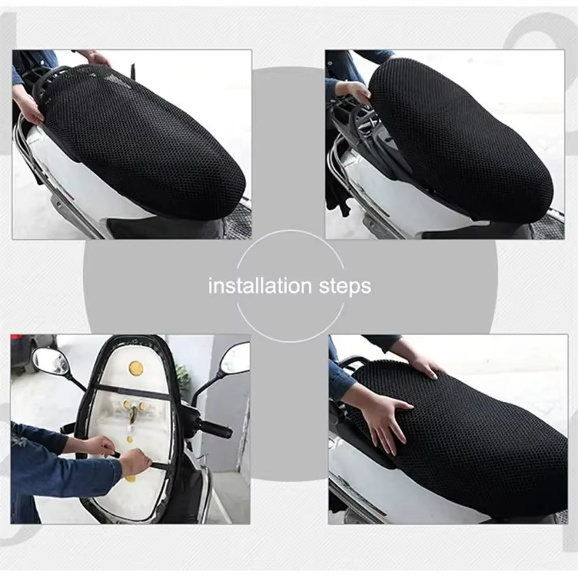 Bike Net Seat Cover – 10mm Ultra-Thick Stretchable Breathable Cushion Cover for All Motorbikes