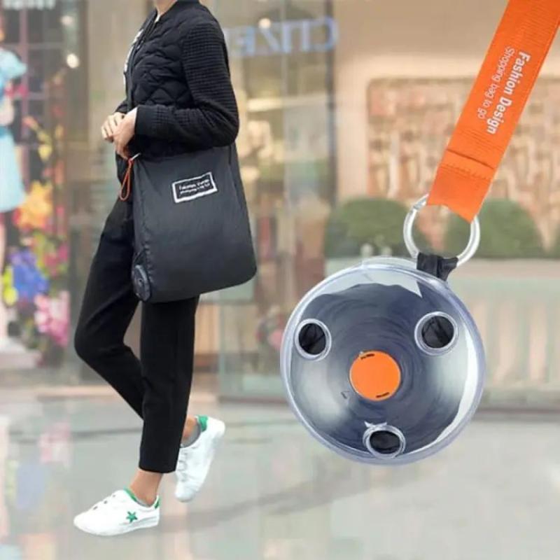 Reusable Grocery Bag Foldable Portable Supermarket Shopping Bag Nylon Grocery Tote Roll Up In Small Case Multicolor