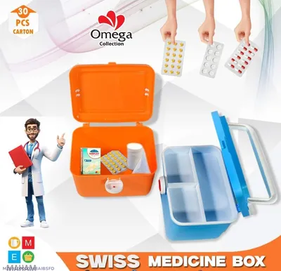 Large Swiss-Style Medical Storage Box – Organizer for First Aid Kits, Pills, and Health Supplies