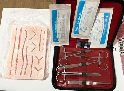 Medical Suture Training Kit Stainless Steel Silicone