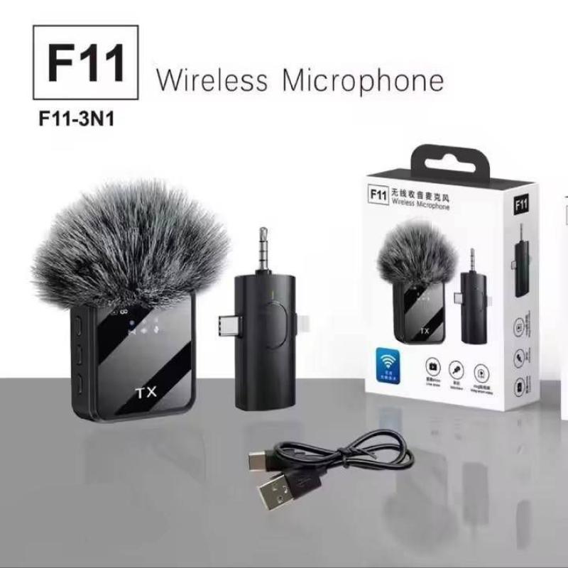 F11 Wireless Lapel Mic with ANC & Echo Mode | Type-C & iOS Supported Collar Mic + Wind Muff