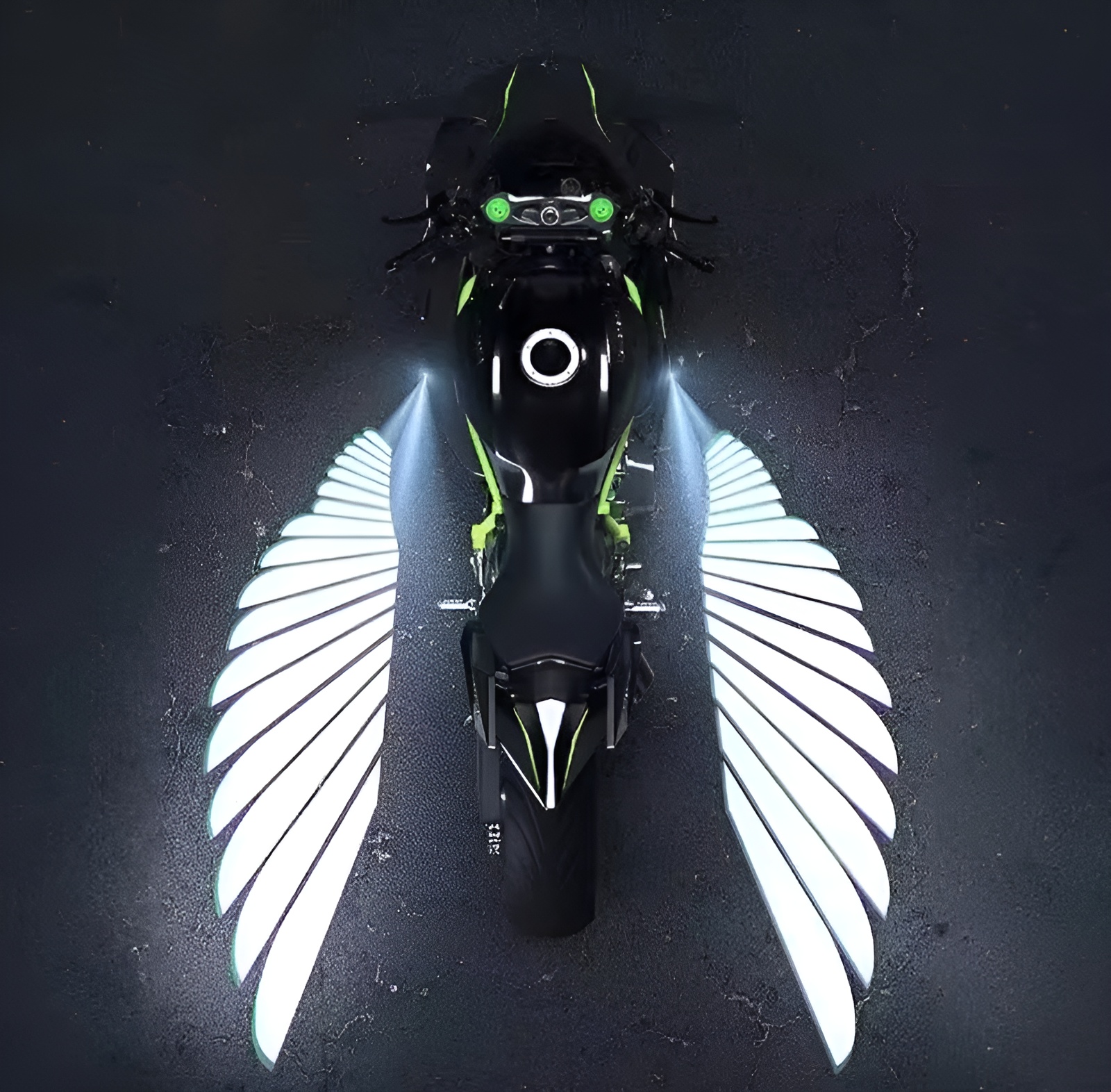 Angel Wings LED Light for Motorcycles & Bikes – Blue Carpet Projection Underglow Light